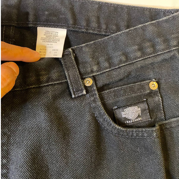 Harley Davidson Made in USA Black Relaxed Fit Jeans Men's Size 34x30 - Picture 6 of 10